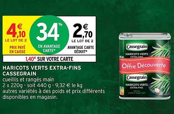 haricots verts extra-fins cassegrain