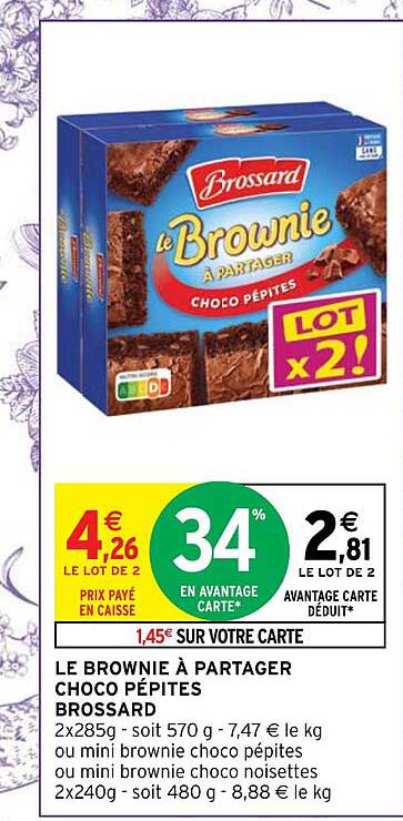 le brownie à partager choco pépites brossard