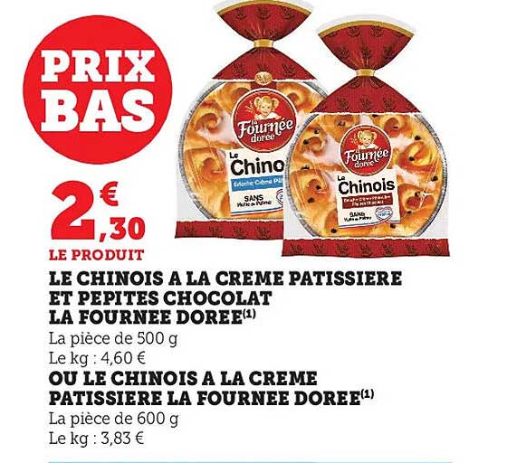 le chinois à la crème pâtissière et pépites chocolat la fournée dorée ou le chinois à la crème pâtissière la fournée dorée