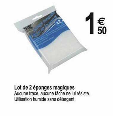 lot de 2 éponges magiques