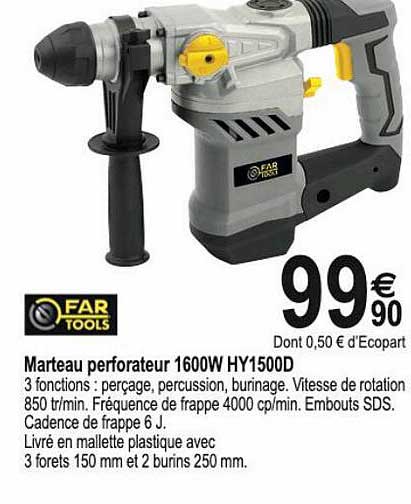 marteau perforateur 1600w hy1500d far tools