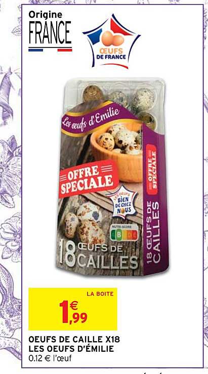 œufs de caille x 18 les œufs d'émilie