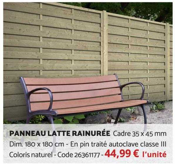 panneau latte rainurée