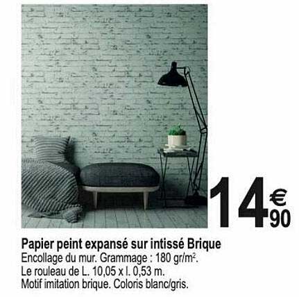 papier peint expansé sur intissé brique