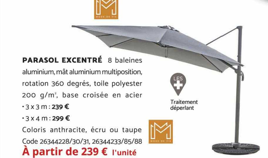 parasol excentré