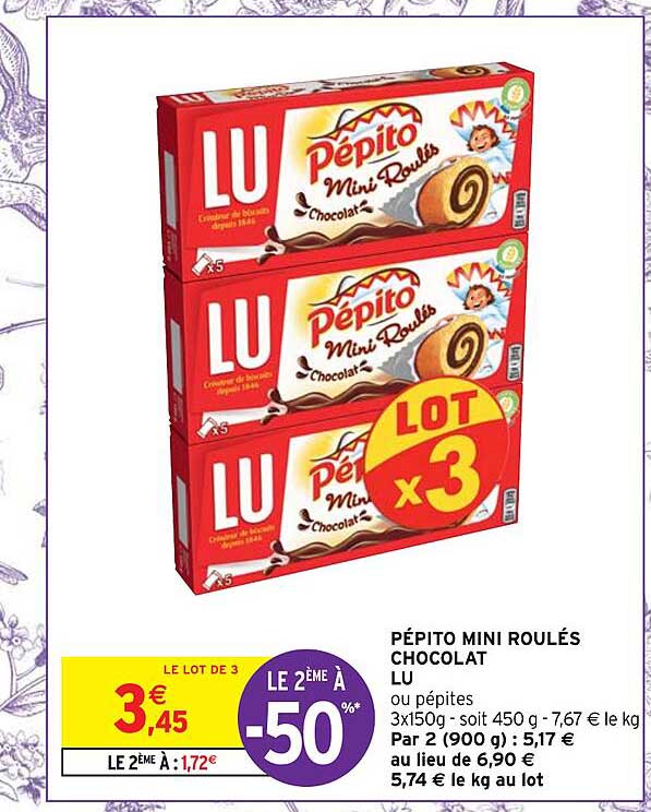Pépito Mini Roulés Chocolat Lu