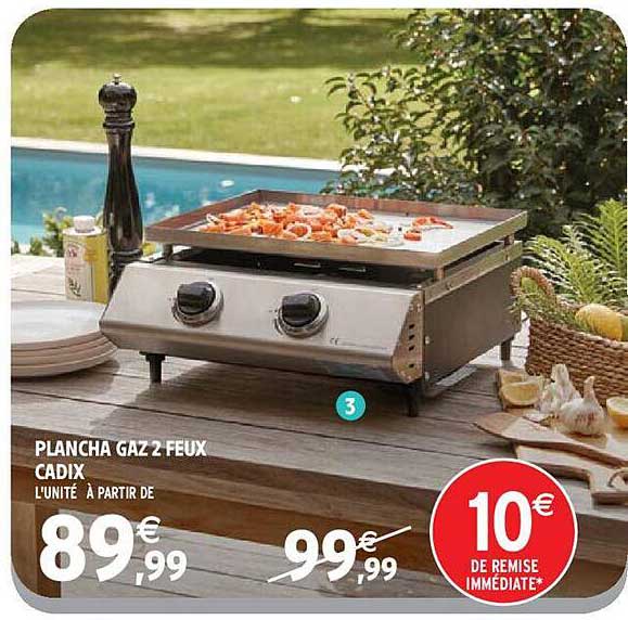plancha gaz 2 feux cadix