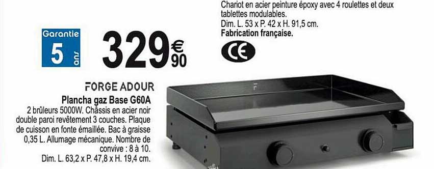 plancha gaz base g60a forge adour