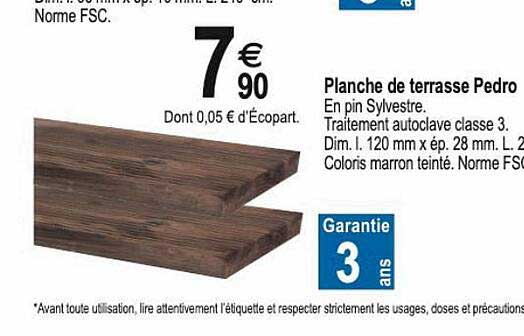 planche de terrasse pedro