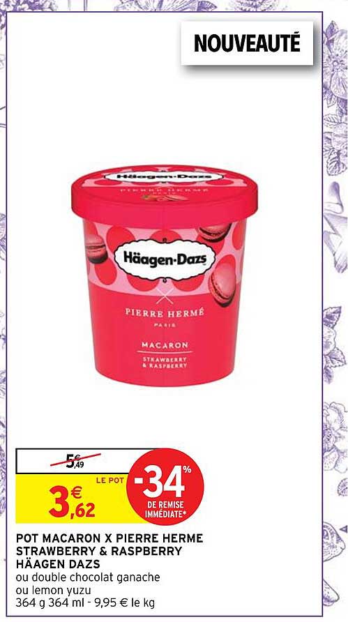 pot macaron x pierre herme strawberry & raspberry häagen dazs
