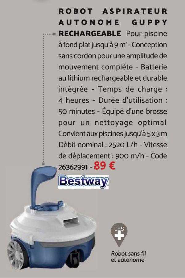 robot aspirateur autonome guppy rechargeable bestway