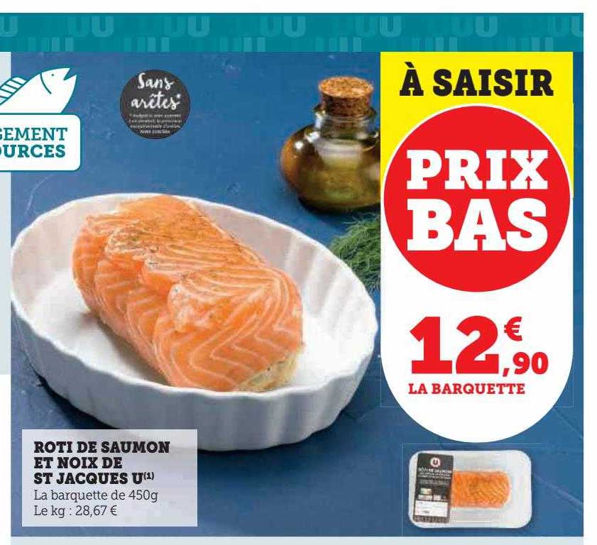 rôti de saumon et noix de st jacques u