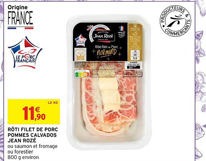 rôti filet de porc pommes calvados jean rozé