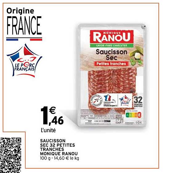 saucisson sec 32 petites tranches monique ranou