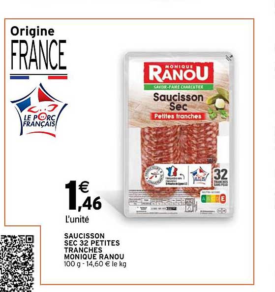 saucisson sec 32 petites tranches monique ranou