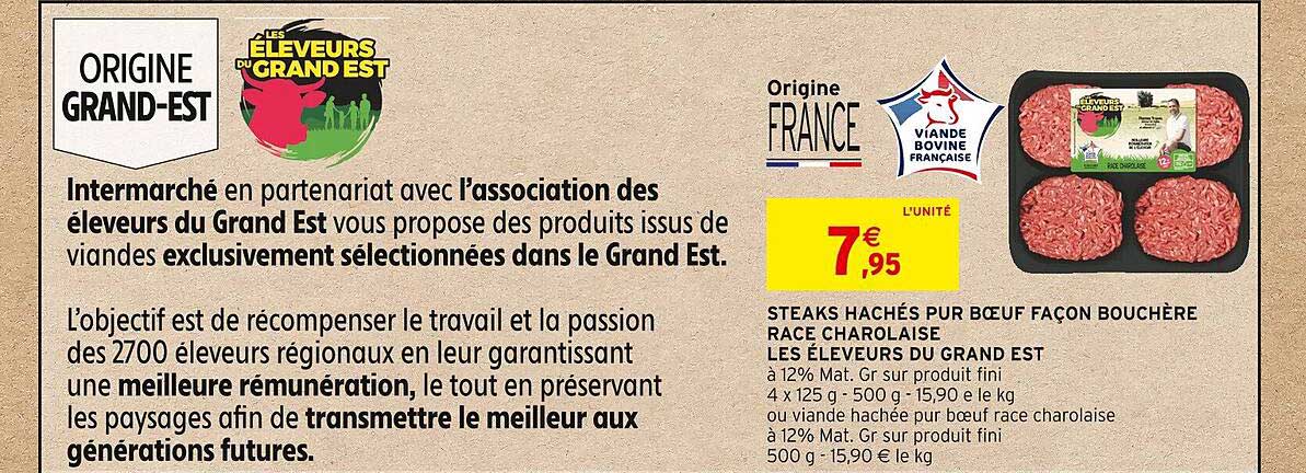steaks hachés pur bœuf façon bouchère race charolaise les éleveurs du grand est