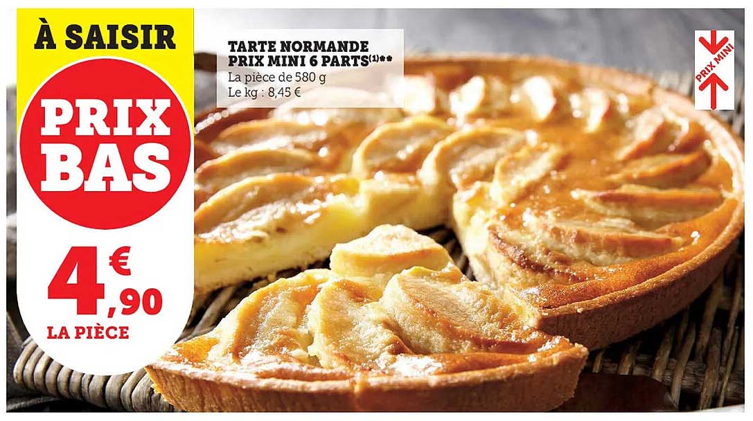 tarte normande prix mini 6 parts