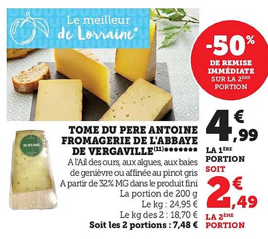 tome du père antoine fromagerie de l'abbaye de vergaville