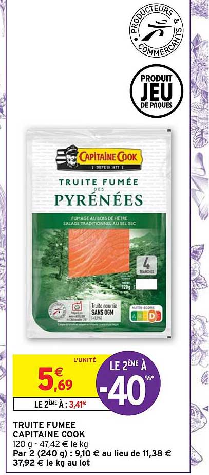 truite fumée capitaine cook