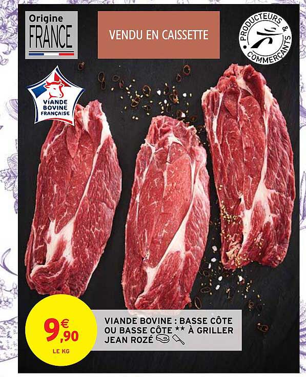 Viande Bovine : Basse Côte Ou Basse Côte ** à Griller Jean Rozé
