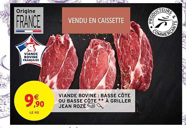 viande bovine : basse côte ou basse côte**à griller jean rozé