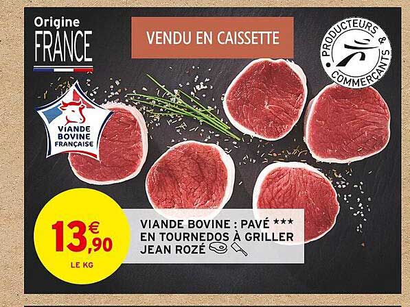 viande bovine : pavé *** en tournedos à griller jean rozé