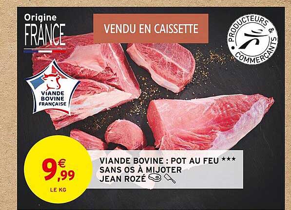 viande bovine : pot au feu*** sans os à mijoter jean rozé