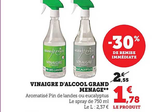 vinaigre d'alcool grand ménage