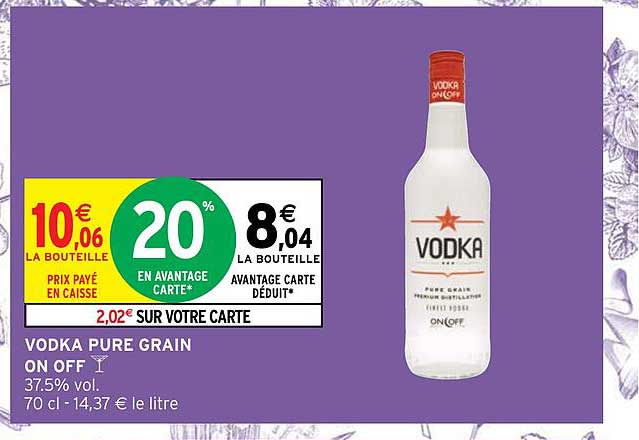 vodka pure grain on off