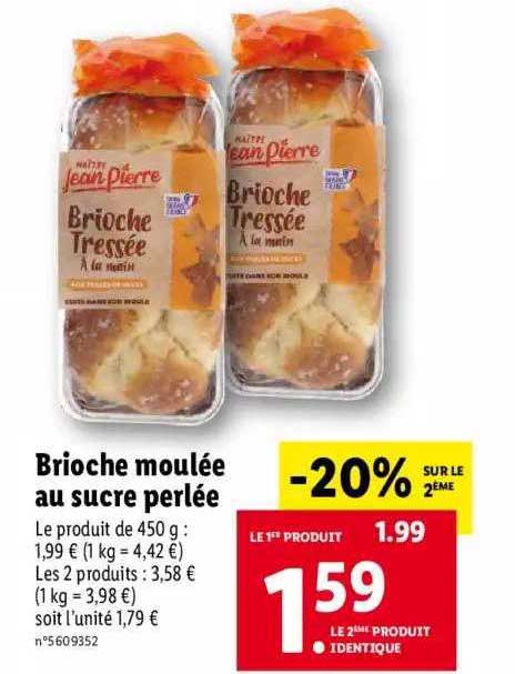 brioche moulée au sucre perlée