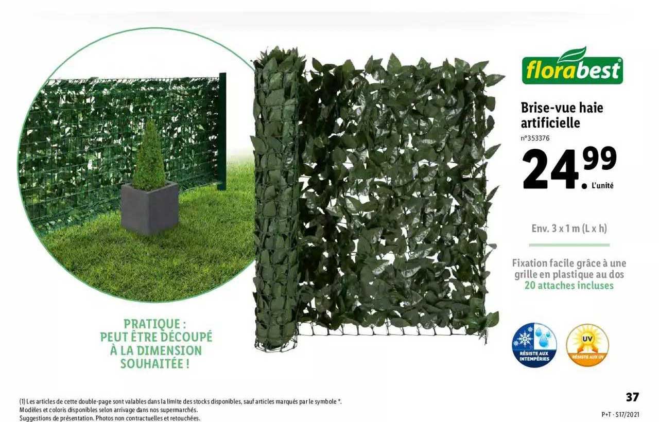 brise-vue haie artificielle florabest