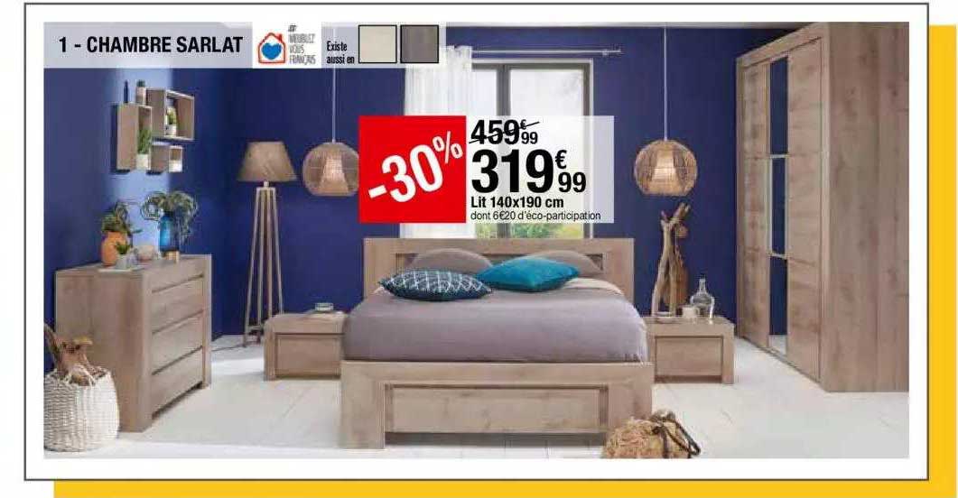 Chambre Sarlat : Lit 140 X 190 Cm