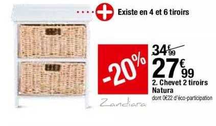 Chevet 2 Tiroirs Natura