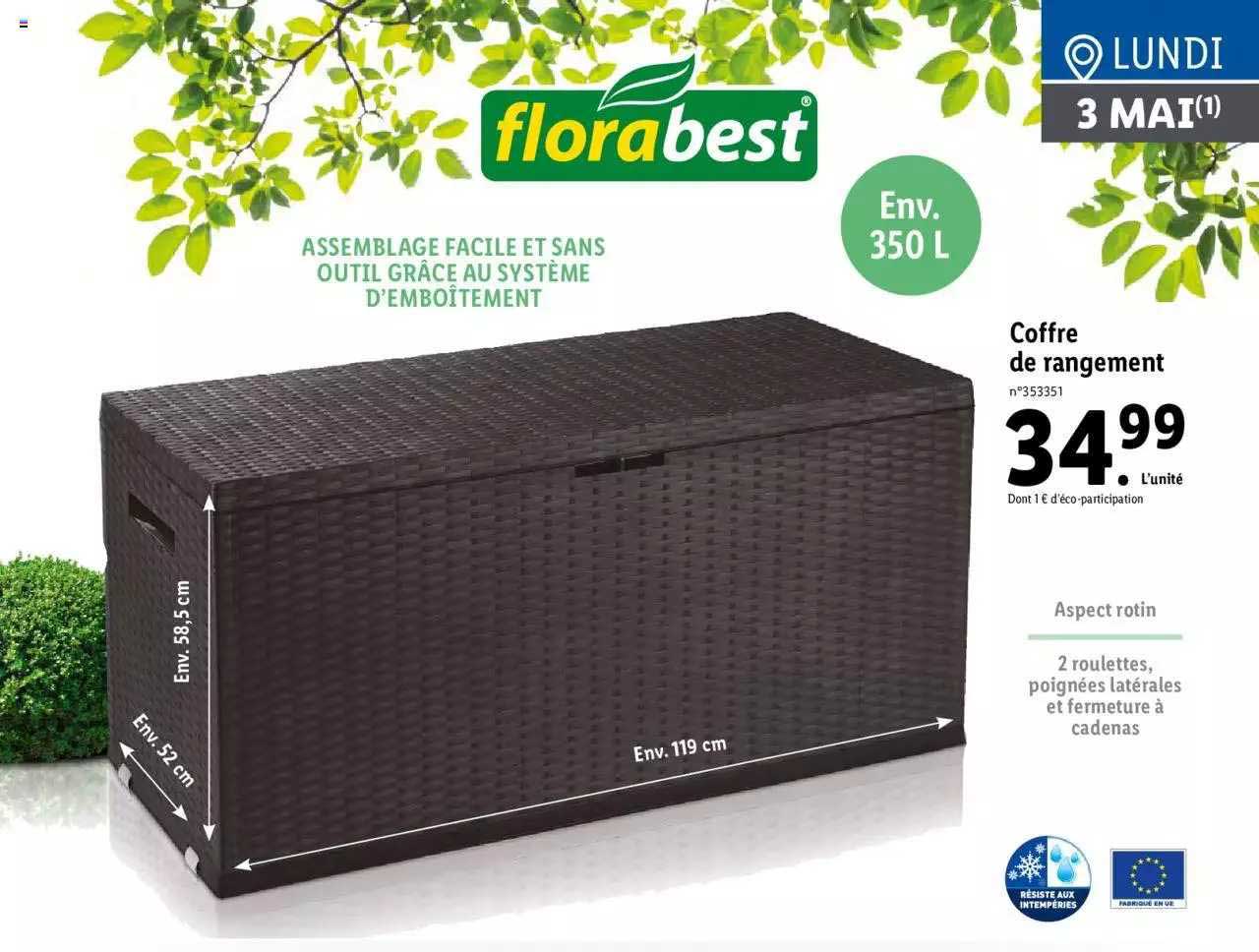 coffre de rangement florabest