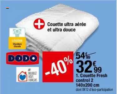 Couette Fresh Control 2 140 X 200 Cm Dodo