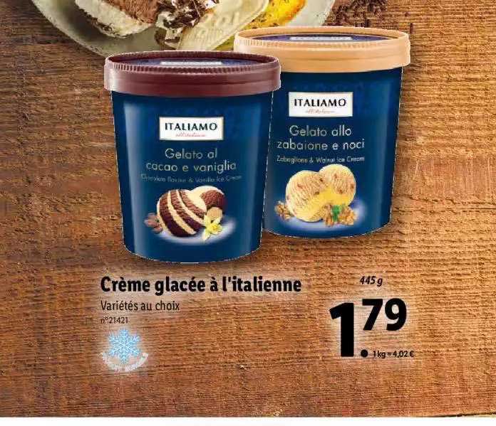 crème glacée à l'italienne italiamo