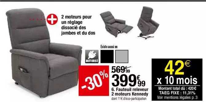 fauteuil releveur 2 moteurs kennedy