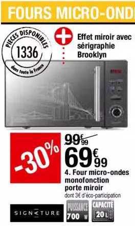 four micro-ondes monofonction porte miroir signature