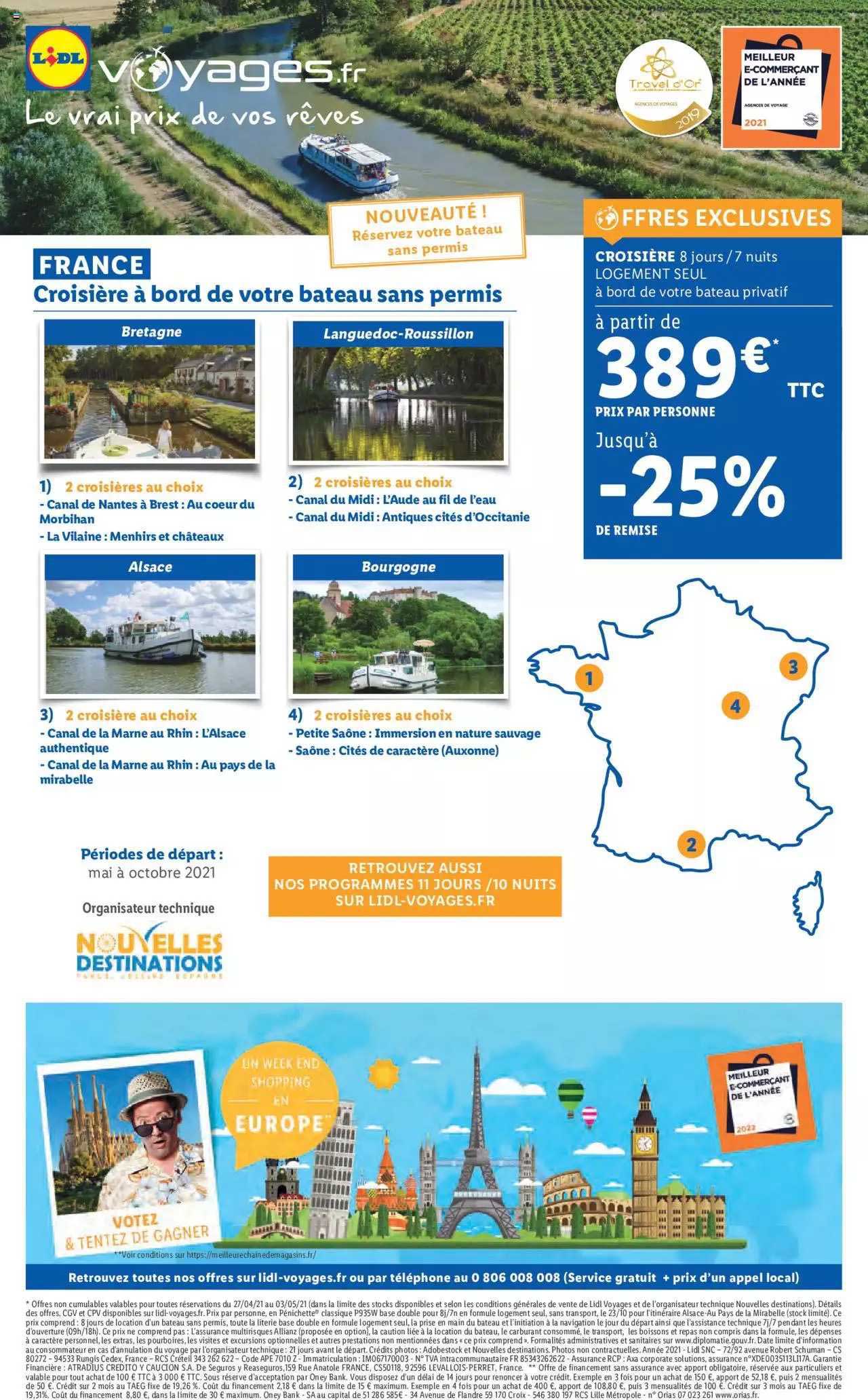 france : croisière à bord de votre bateau sans permis