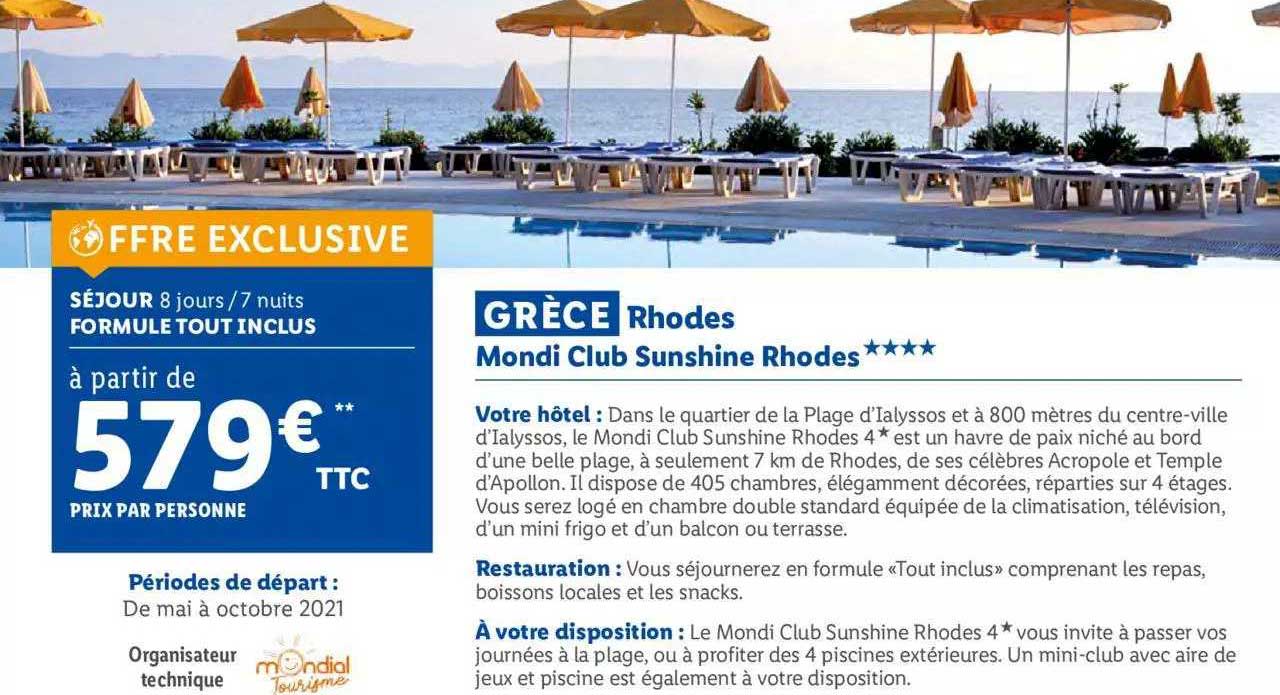 grèce rhodes mondi club sunshine rhodes