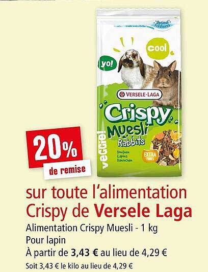 l'alimentation crispy de versele laga