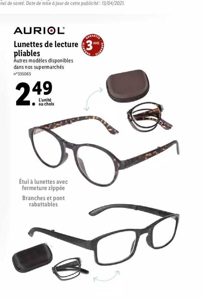 lunettes de lecture pliables auriol
