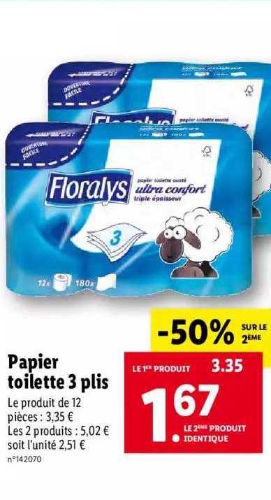 papier toilette 3 plis floralys