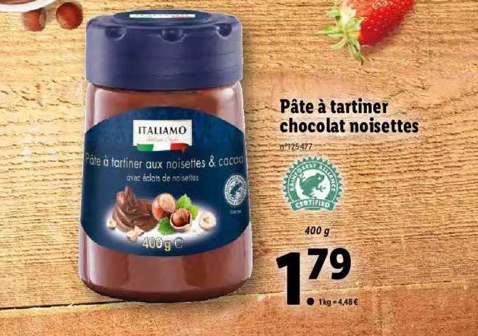 Pâte à Tartiner Chocolat Noisettes Italiamo