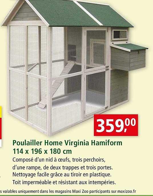 poulailler home virginia hamiform 114 x 196 x 180 cm