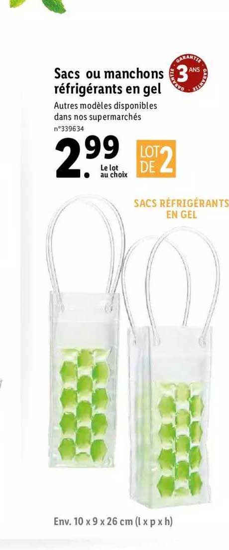 sacs ou manchons réfrigérants en gel
