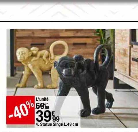 statue singe l.48 cm