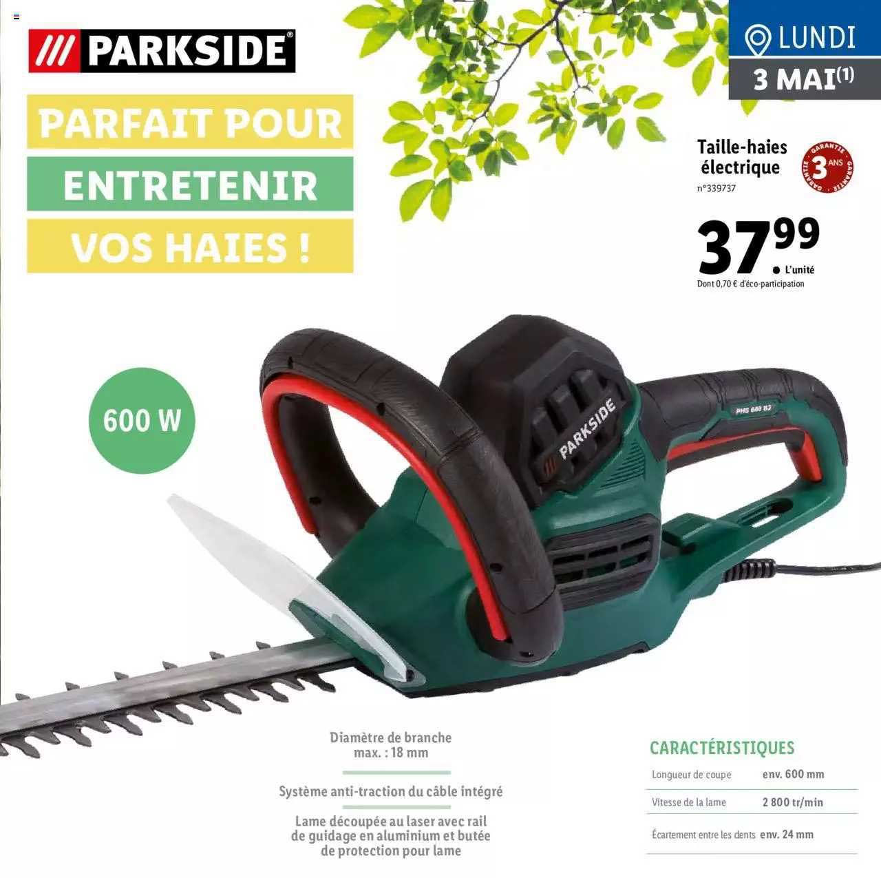 taille-haies électrique parkside