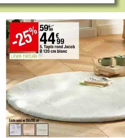 Tapis Rond Jacob 120 Cm Blanc