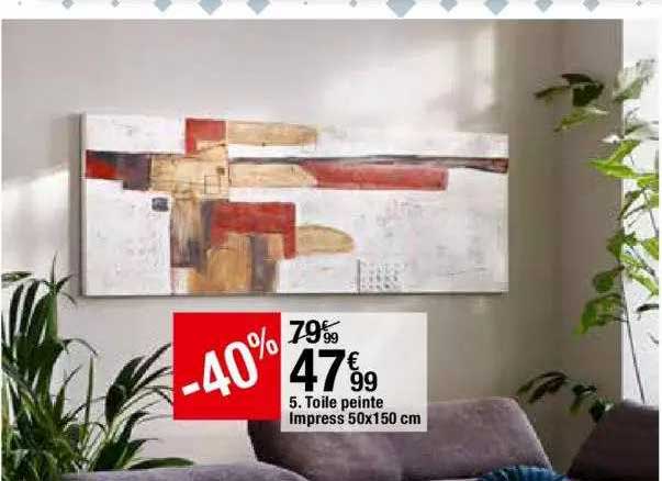 toile peinte impress 50 x 150 cm